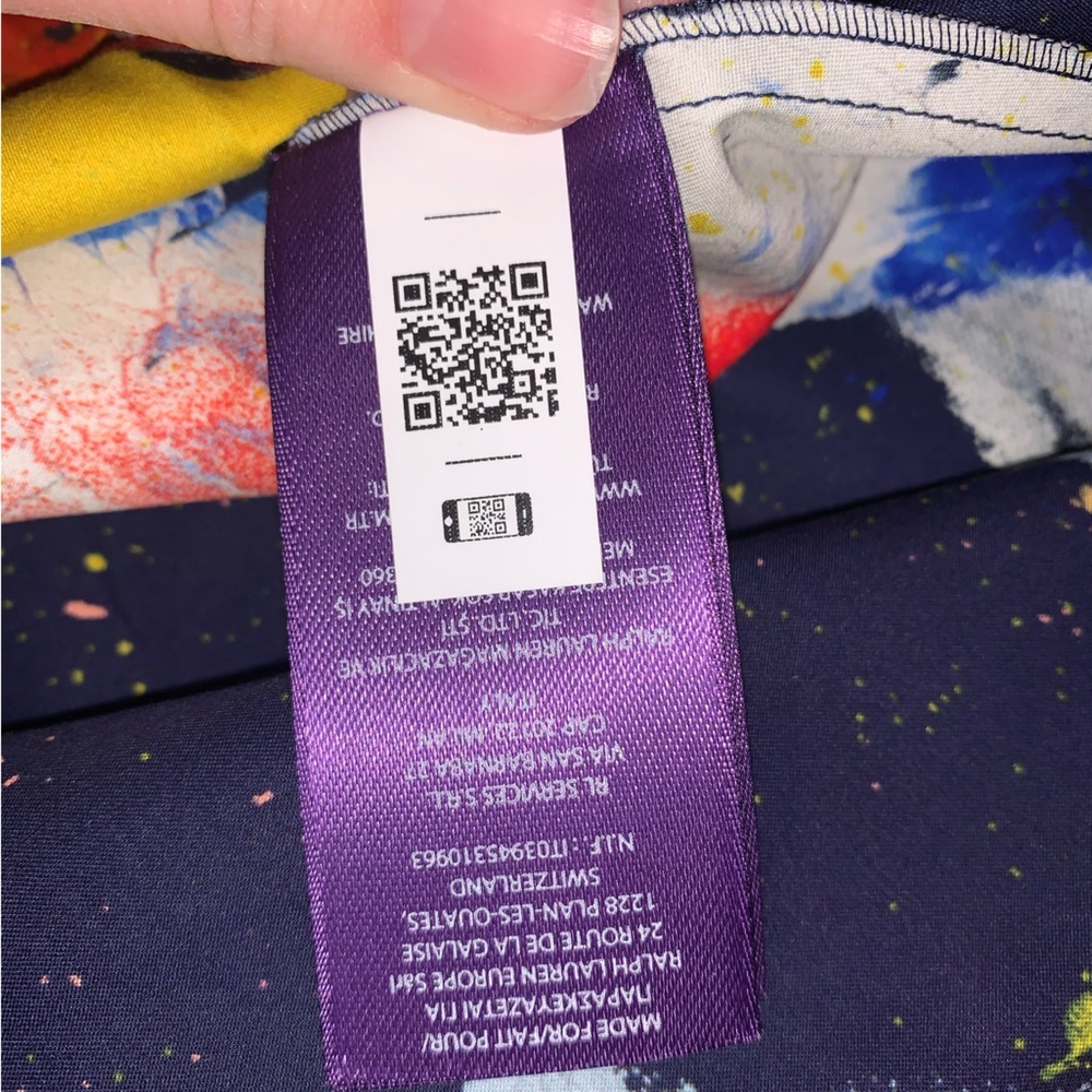 NWT Ralph Lauren Purple Label MAQUIRE Cotton Satin Artist Paint Splatter Skirt 6 - Picture 13 of 13